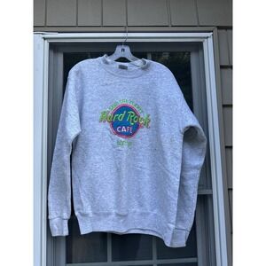Vintage Hard Rock Cafe Sweatshirt Mens L Gray 80S 90S Boston Sweater USA MADE